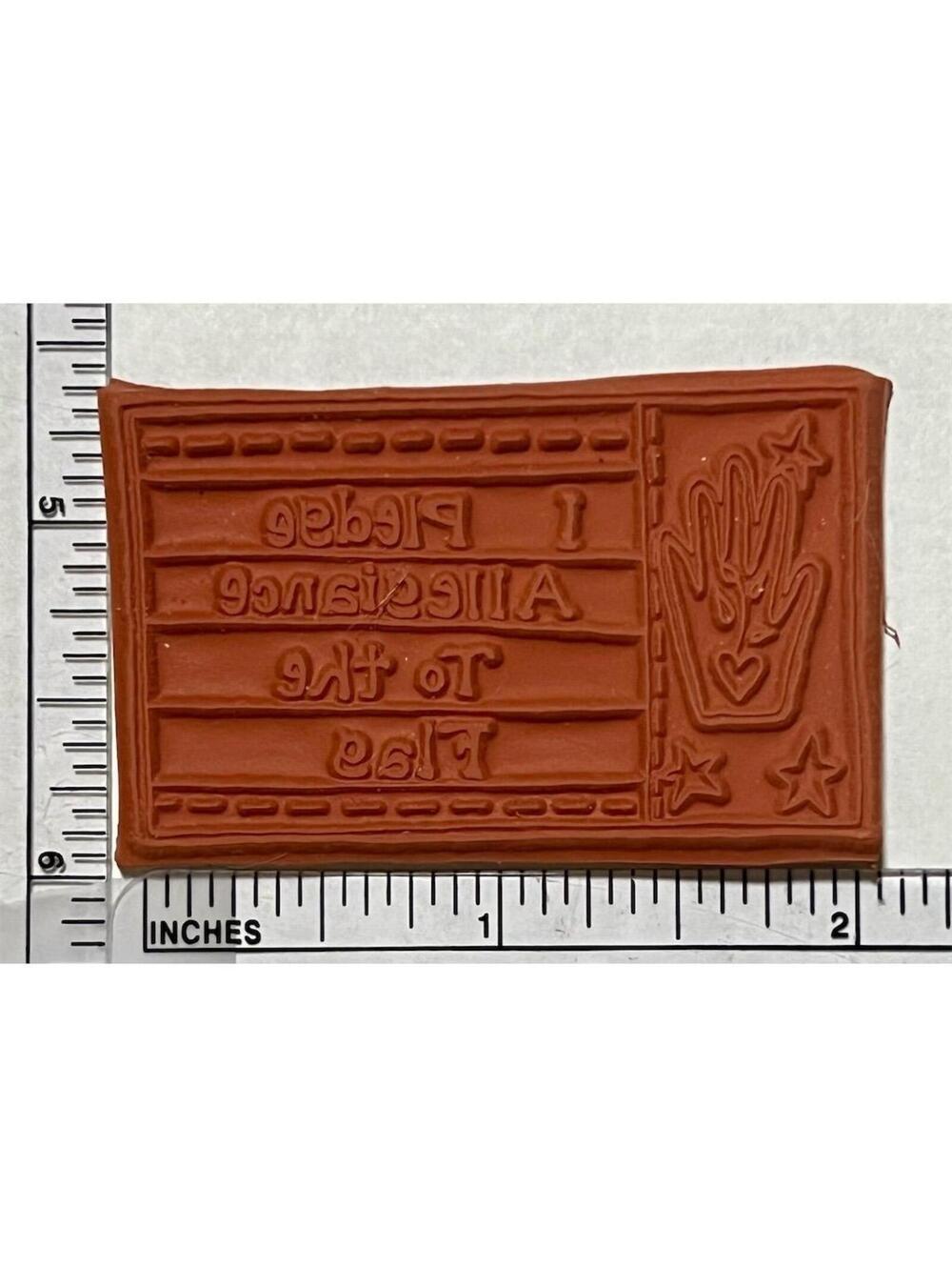 I Pledge Allegiance Rubber Stamp USA Patriotic Unmounted Craft